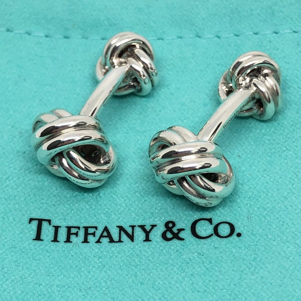 Tiffany & Co. 925 Sterling Silver Twisted Double Knot CuffLinks